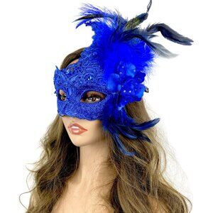 Women Costume Venetian mask Feather Masquerade Party Masks